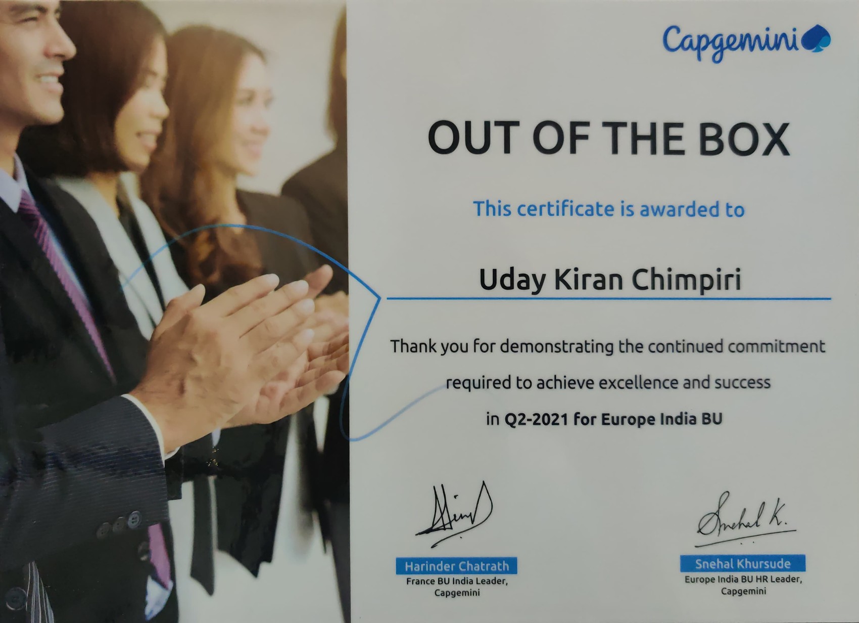 Capgemini Award
